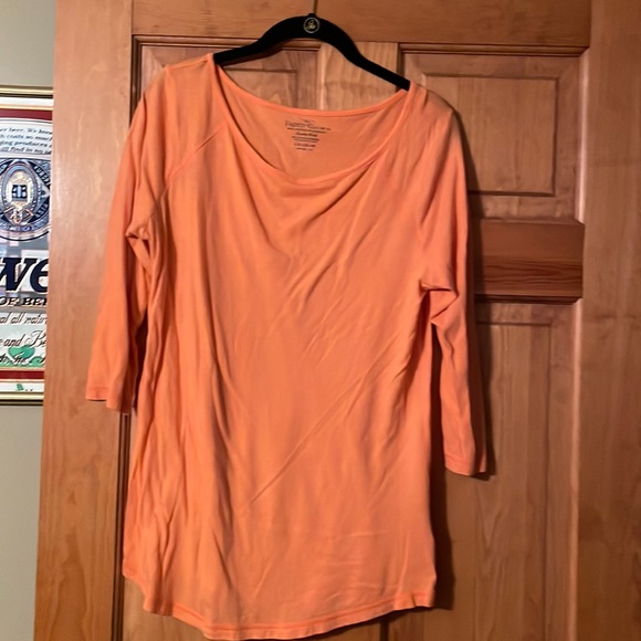 Faded Glory Tops - 3/$15 Orange, light weight 3/4 sleeved boatneck top